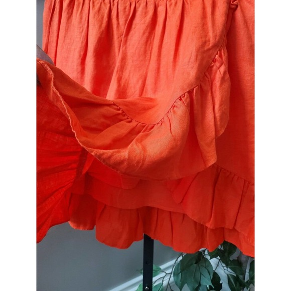 J.Crew Women's Orange 100% Cotton A-Line Casual Knee Length Skirt Size 4P - Picture 5 of 11
